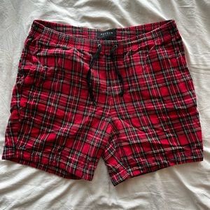 PacSun Red Plaid Shorts Size Large 100% Cotton